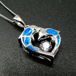 Groothandel 925 Sterling Zilver Blauw Opaal Zeeschildpad En Dansen Diamant Hanger - Product Image 6