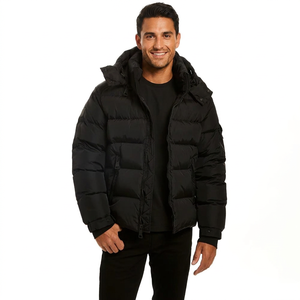 Wholesale Winter Warm Outdoor Men Puffer Jacket Top Selling Canvas Stand Collar Front Logo for Adults - Product Image 1