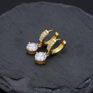 Pendientes de Aro JXX Chapados en Oro de 24K con Circonitas de Colores de Moda para Mujer, Precio al por Mayor para Regalo, Material Principal Latón - Product Image 4