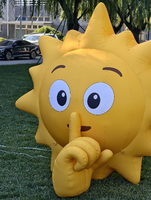 Ballon gonflable d'Oxford de mascotte de dessin animé géant jaune conçu sur mesure pour des événements de publicité extérieure