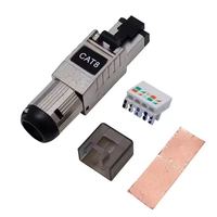 Konektor Jaringan RJ45 CAT8 SFTP Terproteksi Male 8P8C Tanpa Alat, Konektor Tanpa Alat RJ45 Cat6A Cat7 CAT8