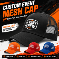 Casquette de baseball personnalisée en coton avec logo d'équipe, maille en nylon sur le devant, casquette de camionneur promotionnelle, respirante, pour l'extérieur, vente en gros