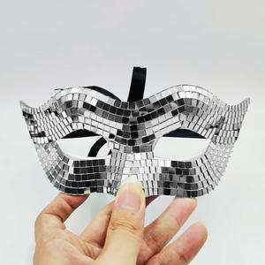 성인용 수제 친환경 플라스틱 디스코 미러 파티 마스크-할로윈 미스터리 장식을위한 뜨거운 판매 패션 볼 마스크 - Product Image 3