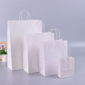 Wholesale Custom Your Own logo Biodegradable Shopping Food Craft Kraft <b>Paper</b> <b>Packaging</b> Bags with Flat Handles - Product Image 4