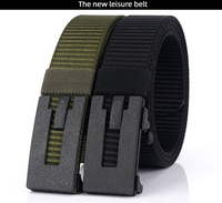Ceinture en nylon pour hommes d'affaires de loisirs en gros d'usine avec boucle automatique en métal logo personnalisé pris en charge