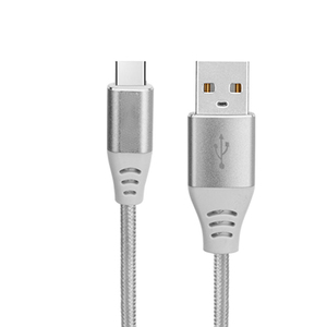 3ft <span class=keywords><strong>6ft</strong></span> Nam đến Nam <span class=keywords><strong>USB</strong></span> Type-C bện cáp bạc loại A để Loại C Cáp sạc dữ liệu - Product Image 4