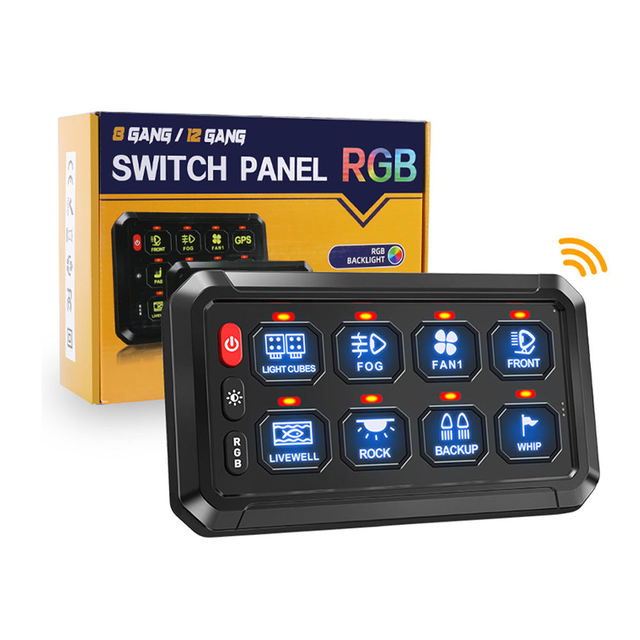 12V 24V Wireless Connect 8 Gang Switch Panel with APP Control