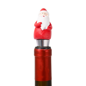 Bouchons de bouteille de vin Père Noël, bouchons de bouteille de Noël en alliage de zinc, ensemble cadeau décoratif - Product Image 5