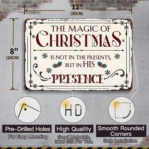 Insegna Metallica Natalizia 'Biscotti di Pan di Zenzero Sempre Freschi, Fatti con Amore', Decorazione Murale per Cucina con Citazione Magica di Natale e Laboratorio di Babbo Natale - Product Image 4