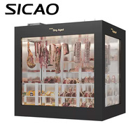 Réfrigérateur de maturation à sec commercial de haute qualité à 3 portes vitrées, refroidissement par air, dégivrage automatique, certifié CE, pour la maturation de steaks de bœuf