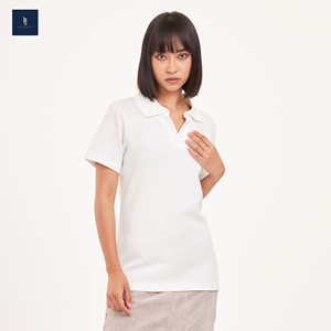 T-shirts décontractés à manches courtes pour femmes col rond respirant Logo personnalisé éponge française tricotée Polyester/coton usine de Thaïlande - Product Image 2