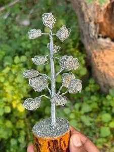 NOBLESTONE GEMS Arbre en cristal de pyrite naturelle sculpté, sculpture florale en pierre, minéral doré pour la maison, Feng Shui, cadeau de Noël - Product Image 6