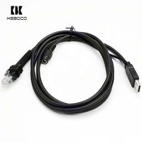 Câble USB vers RJ45 flexible blindé en PVC de haute qualité pour lecteur de codes-barres, alimentation CC 5521 pour Zebra Li3608 Li3678 Ds3608 Ds3678