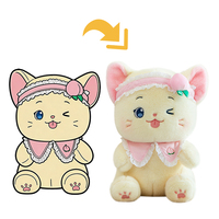Peluche Adorable Lapin Fraise et Chien Citron avec Chapeau Fruité, Animal en Peluche Doux et Esthétique pour Crèche et Magasin de Cadeaux