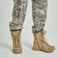 Bottes de désert tactiques à coupe haute pour hommes, chaussures de combat respirantes, confortables, imperméables, anti-rayures pour la randonnée et l'hiver vente en gros