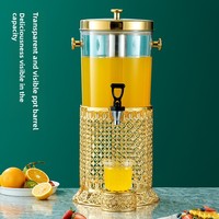 Distributeur de boissons froides en libre-service FLEY de luxe, finition dorée, en acier inoxydable, pour jus, lait, café, soda, pour utilisation en restaurant