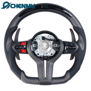 Matte Carbon Fiber Leather Car <b>Steering</b> <b>Wheel</b> <b>for</b> F30 F20 F22 F31 F32 F18 F01 F11 F15 F16 F90 with LED Plug and Play - Product Image 1