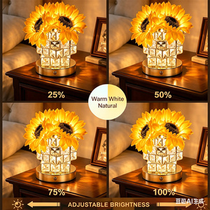 Lámpara de Mesa LED Recargable de Acrílico Cristalino, Luz Nocturna Inalámbrica para Dormitorio, Sala de Estar y <span class=keywords><strong>Bar</strong></span> con Control Táctil - Product Image 4
