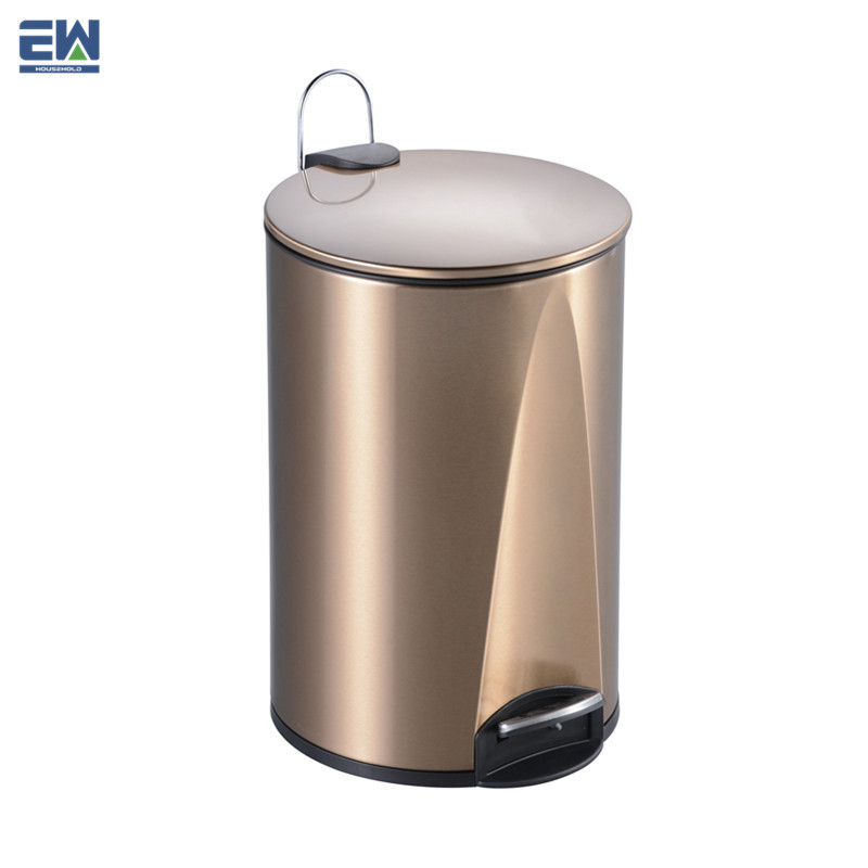 Design de mode Amazon Top Vente Poubelle À Pédale/5L Ronde En Acier Inoxydable de Stockage de Déchets Poubelle