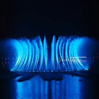Fontaine musicale extérieure en acier inoxydable DEWY avec lumières LED multicolores pour la décoration de jardins et de places publiques
