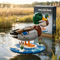 MOC Mallard Duck Plastic DIY Particle Assembly Building Block Animal Model Cross-Border Trendy Collectible Toy