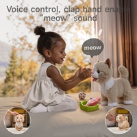 Jouets interactifs pour bébés Tumama, chat en peluche doux qui simule le léchage de la langue et le balancement de la queue, chat réaliste qui marche