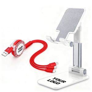 Promotion Electronic Gift Set Adjust Holders Portable Tablet Stand Custom Logo 3 in 1 Mobile Phone <b>Charging</b> <b>Cable</b> - Product Image 1
