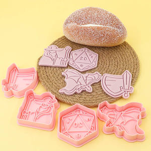 Moule à biscuits en plastique DIY pour biscuits imprimés, série Aventure, motif dessin animé 3D <span class=keywords><strong>Dragon</strong></span>, Épée, Démon, Mage - Product Image 1