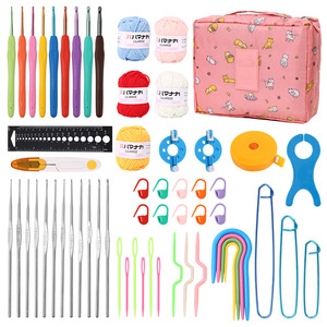 Juego de Agujas de Ganchillo Ergonómicas y Ecológicas con Ganchos de Plástico (20 cm) y Estuche para Manualidades con Hilo de Ganchillo - Product Image 1