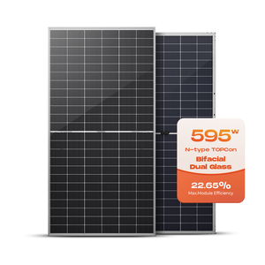 Pannelli solari bifacciali 580W 700 Watt bifacciale N tipo piastra solare listino prezzi per la casa di energia elettrica - Product Image 1