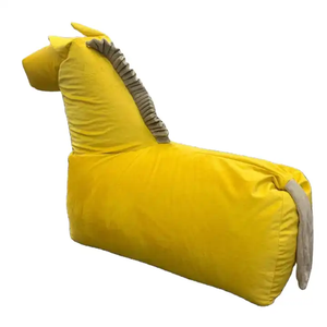 Adorabile e rilassante sedia a <span class=keywords><strong>sacco</strong></span> a forma di animale con sacchetto di fagioli con cavallo giallo personalizzato per bambini - Product Image 5