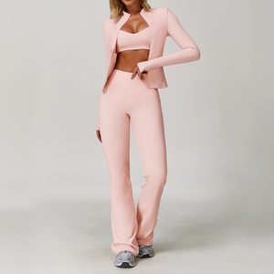 CustomWomen's Sports Suit 3-piece Set Sports <b>Jacket</b> <b>Yoga</b> Wear Leggings Running Fitness <b>Yoga</b> Sports Suit for Women - Product Image 1