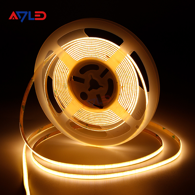 Dotless 5mm COB LED Strip Light 12V 24V | CRI90 High Density 320 LEDs/m Flexible COB LED Tape for Mini Signage & Lightbox