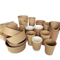 Boîte d'emballage alimentaire en papier kraft jetable haut de gamme Logo personnalisé Sushi Burgers Lait à emporter Solution de stockage à prix économique