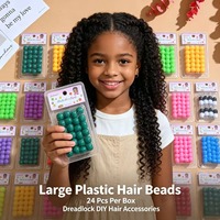 Perles transparentes pour dreadlocks, durables, pour festivals, perles pour cheveux de couleurs mélangées pour filles, jolies décorations pour cheveux