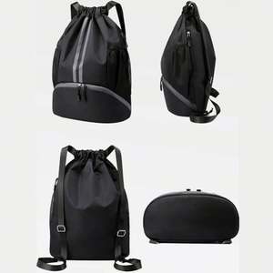 <b>Drawstring</b> String Gym Basketball Soccer Bag Dry Wet Separation Pocket <b>Backpack</b> Shoes Compartment Casual Sports Waterproof Bag - Product Image 4