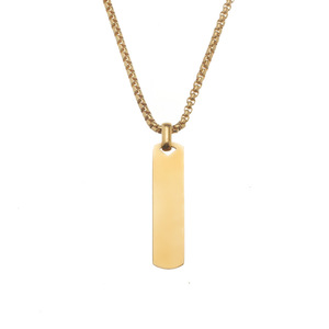 Hip Hop Sweater <strong>Chain</strong> Non Tarnish Engravable Stainless Steel Necklace Gold <strong>Silver</strong> Black <strong>Long</strong> Pendant DIY Necklace Gifts for Men - Product Image 6