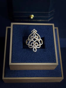 Bague Cocktail en argent 925 élégante déclaration filigrane Art déco Vintage inspiré diamant fête cadeau pour les femmes - Product Image 3