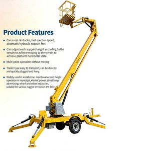 Piattaforma Elevatrice Articolata Trainabile per Lavori Pesanti, Altezza 22m, Carico 200kg, Autolivellante e Rotazione a 360°, per Manutenzione Edile - Product Image 6