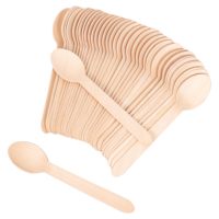 Cuillères à dessert jetables écologiques en bois de bouleau de 140mm 160mm Ustensiles d'échantillon de crème glacée biodégradables Vaisselle des fabricants