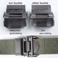Cinturón de Lona Táctica para Hombre, Diseño OEM, Logotipo Personalizado, con Hebilla Metálica Resistente, para Uso Casual al Aire Libre