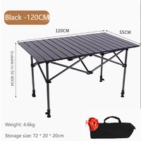 Table pliante en aluminium, moderne, portable, avec pieds réglables en hauteur, sac de transport. Pour le camping, la pêche et les repas en plein air