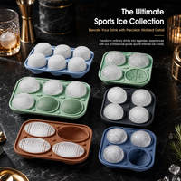 Moule à glaçons sphériques en silicone personnalisé pour whisky, plateau à glaçons sportifs, moule à glaçons ronds, machine à glaçons de bar, vente en gros