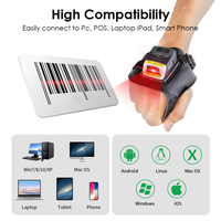 Escáner de Anillo Industrial Effon PS02 para Lector de Códigos de Barras 2D IP65, Batería de 8+ Horas, NFC, Logística de Almacén, en Stock