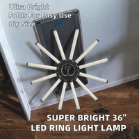 Anneau lumineux LED super lumineux de 36 pouces, 12 tubes, pliable, température de couleur réglable, 180W, pour caméra, téléphone, vidéo