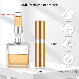 Nuevo Diseño Patentado MUB, Botella de Perfume de Vidrio de 5 ml con Atomizador, Recargable, con Tapa Redonda, Carcasa de Aluminio, MOQ 200 Piezas - Product Image 2