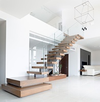 Escaliers métalliques d'intérieur modernes en forme de U Escalier droit Mono Stringer personnalisé