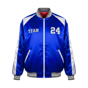 <b>Men's</b> Embroidered Team Custom Logo <b>Baseball</b> <b>Jacket</b> Winter Stand Collar Front Casual Sportswear Custom Design <b>Baseball</b> <b>Jacket</b> - Product Image 4