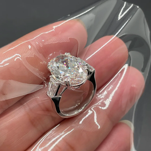 IGI 10ct Oval schliff 18 Karat Weißgold Drei Stein Labor gewachsen Diamant Ehering mit CVD HPHT Diamant Luxus schmuck - Product Image 2