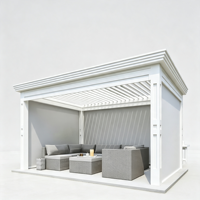 Pergola extérieure en alliage d'aluminium avec toit à persiennes réglables, imperméable, pour cour